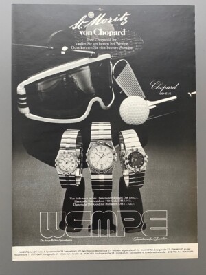 Wempe Chopard Geneve St. Moritz 1980 Vintage Watch Ad Werbung Reklame