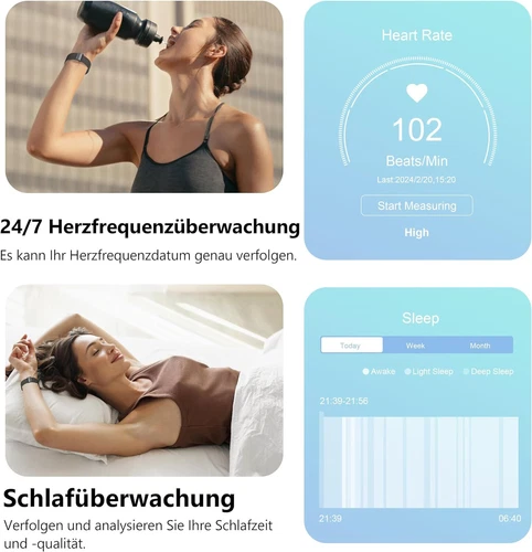 Für Samsung Huawei Smartwatch Armbanduhr Blutdruck Fitness Tracker Herren Damen~ - Bild 8 von 16