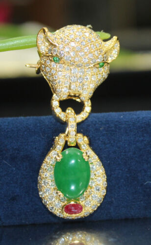 Broche Vintage Haute Joaillerie - Motif Fleur Avec Cristaux - Couleur Or - Modèle 833