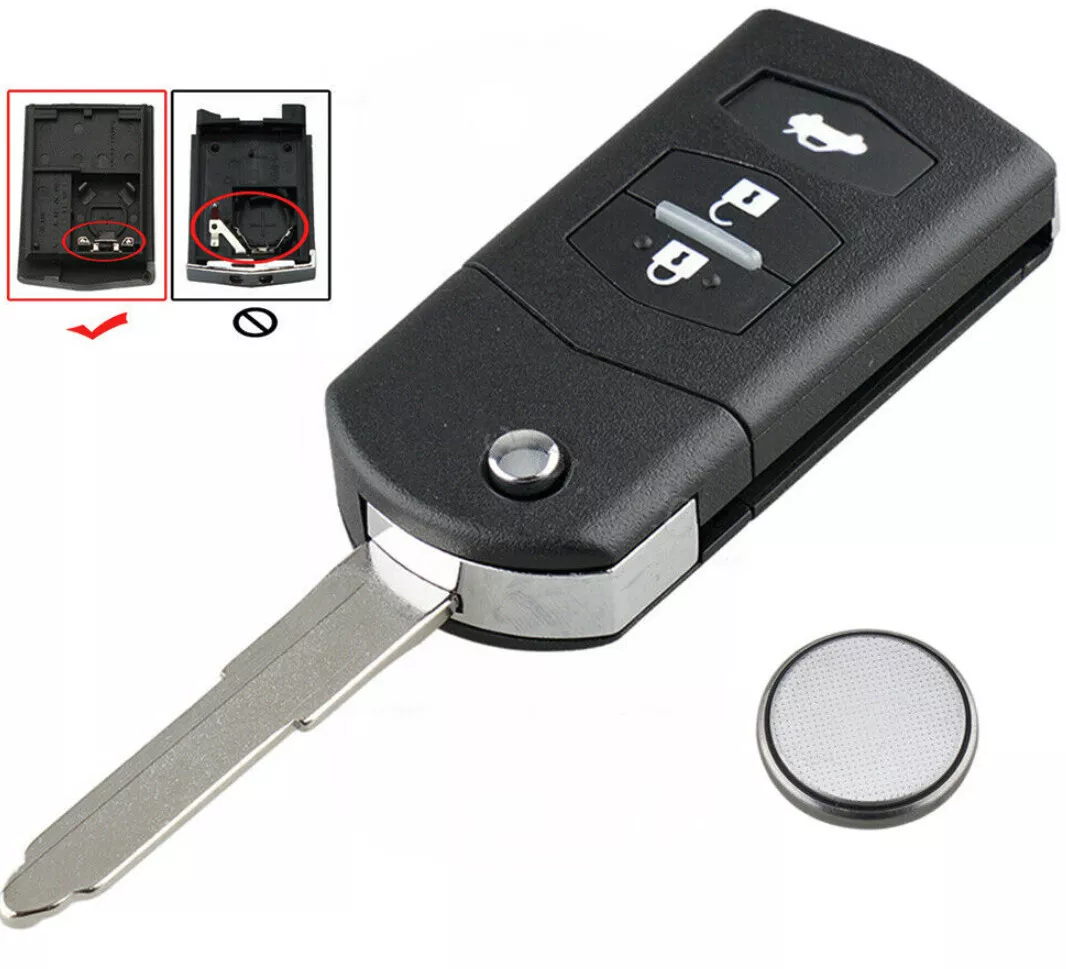 3 Button Flip Key Case Replacement For MAZDA 2 3 5 6 RX8 MX5