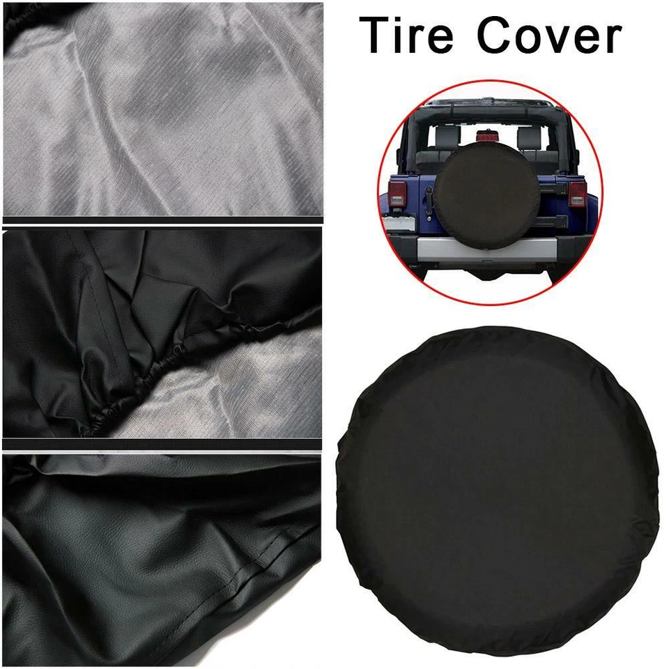 17in Spare Wheel Tire Covers Protector PVC Leather Waterproof for Car SUV Truck - Image 4 of 4