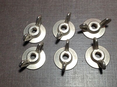 6 pcs 12-24 zinc alloy nickel plated washer base wing nuts Fits Chrysler Dodge