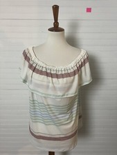 Maurices Women's Blouse Top Blouse Size Medium Striped Off Shoulder