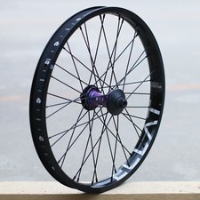 RUEDA BICICLETA DELANTERA ECLAT BMX HELIX PÚRPURA GALÁCTICO/NEGRO WE THE PEOPLE
