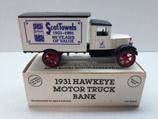 Ertl 1931 Hawkeye Motor Truck Bank Scot Towels 9453 1/34 Scale - NIB