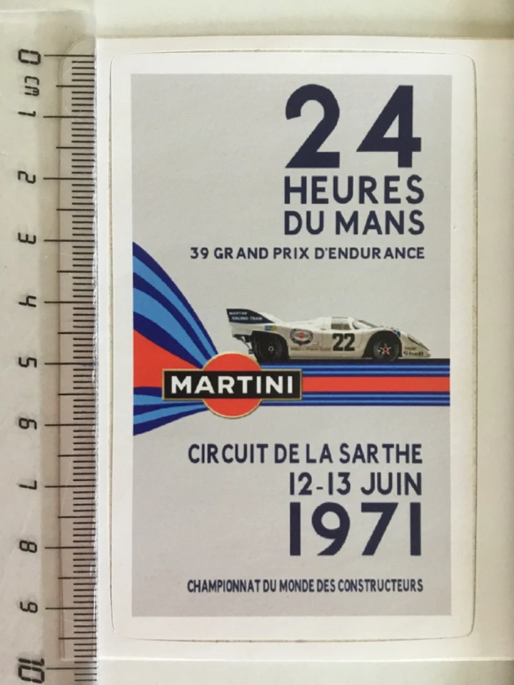 Sticker / Aufkleber, Porsche 917 #22, Le Mans 12.-13.Juin 1971, Martini Logo