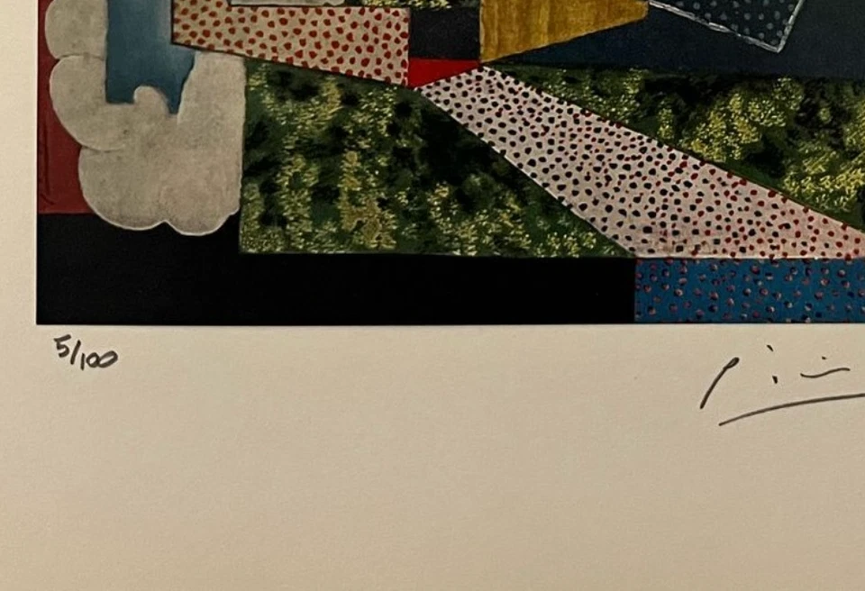 Impresión original firmada de Pablo Picasso, certificado de autenticidad y tasación por $3,500 USD (%7) Foto 3 de 4