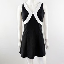 Vintage Rampage Black Sleeveless Mini Dress White Contrast V Neck 90s Y2K 3