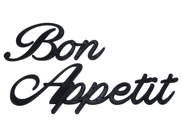 Bon Appetit Word Art Sign Decal Kitchen Wall Hanging Cursive