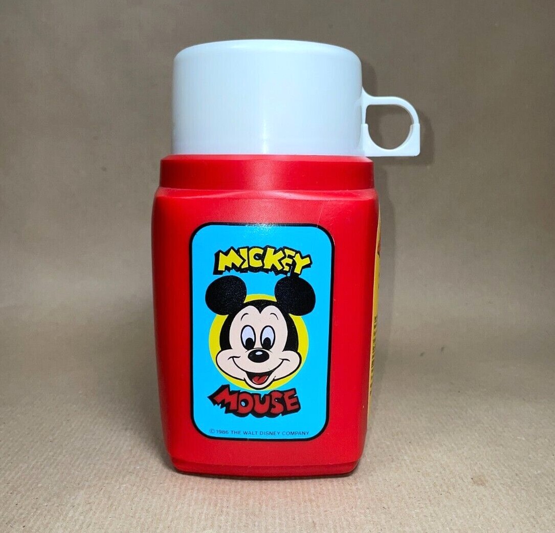 Vintage Mickey Mouse 1986 Thermos Roughneck Flask Top Zustand Rarität