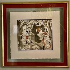 Stunning Rare 92/95 Vintage Lithograph “Dancers In The Garden” By Helen Kunic
