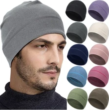 Fleece Winter Windproof Warm Cycling Skull Cap Helmet Liner Running Beanie Hat