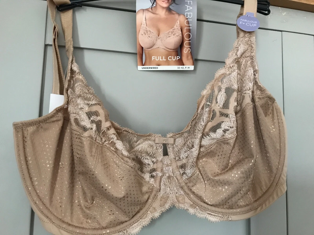 M & S FULL CUP BRA SIZE 32G NUDE LACE BRA NEW