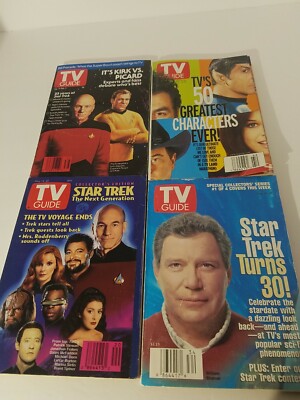 Star Trek TV Guide Magazines 1990s Lot of 4 Next Generation Sci-Fi