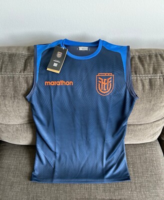 Marathon Authentic Ecuador Team Training Sleeveless Soccer Jersey Men s Sz: S