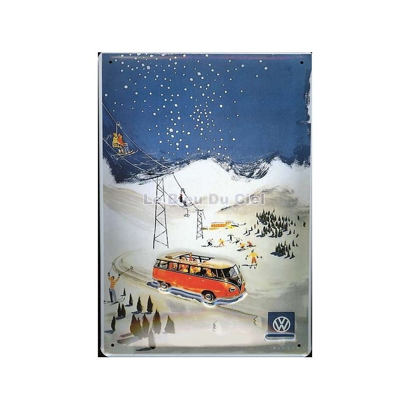 Plaque en tôle bombée COMBI sport d'hiver sérigraphie relief haut de gamme