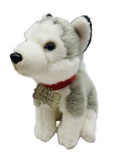FAO Schwarz SIBERIAN HUSKY Wolf Puppy Dog 10" Plush Realistic Stuffed Toy