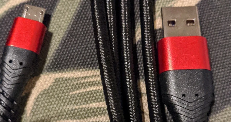 10Ft  Micro USB Data Sync Charger Charging Nylon Braided Cable Cord. 3 Pack.  - Image 2 of 4