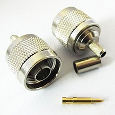 2PC N type male plug RF coaxial connector for RG58 RFC195 cable NEW straight G
