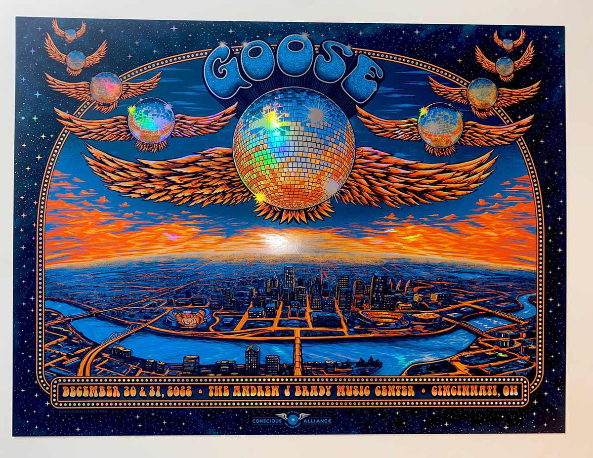 Goose The Band Poster Cincinnati OH NYE 2022 Silkscreen *FOIL
