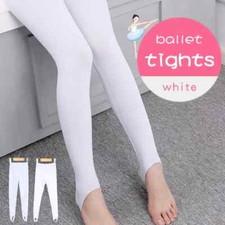 Ballet Tights Stirrup Pants White/Black Women Girls 2 Pieces Pantyhose Dance