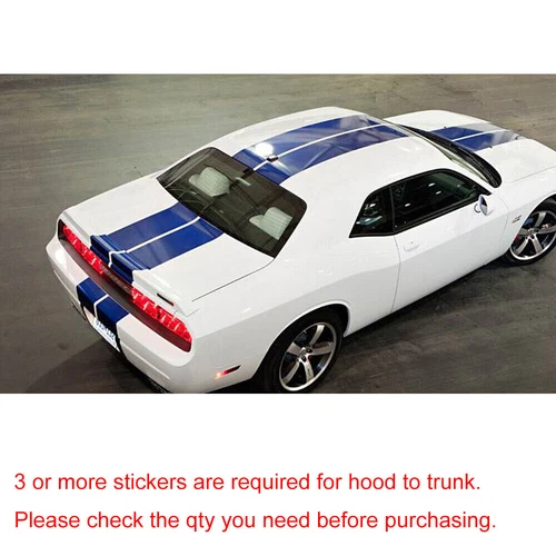 78.7'' Blue Hood Roof Racing Stripe Decal Vinyl Sticker For Dodge Challenger - Bild 4 von 6