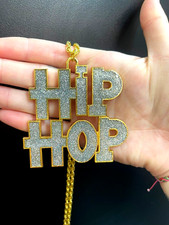 HipHop Halskette Gold Glitzer Kette Kostüm P...