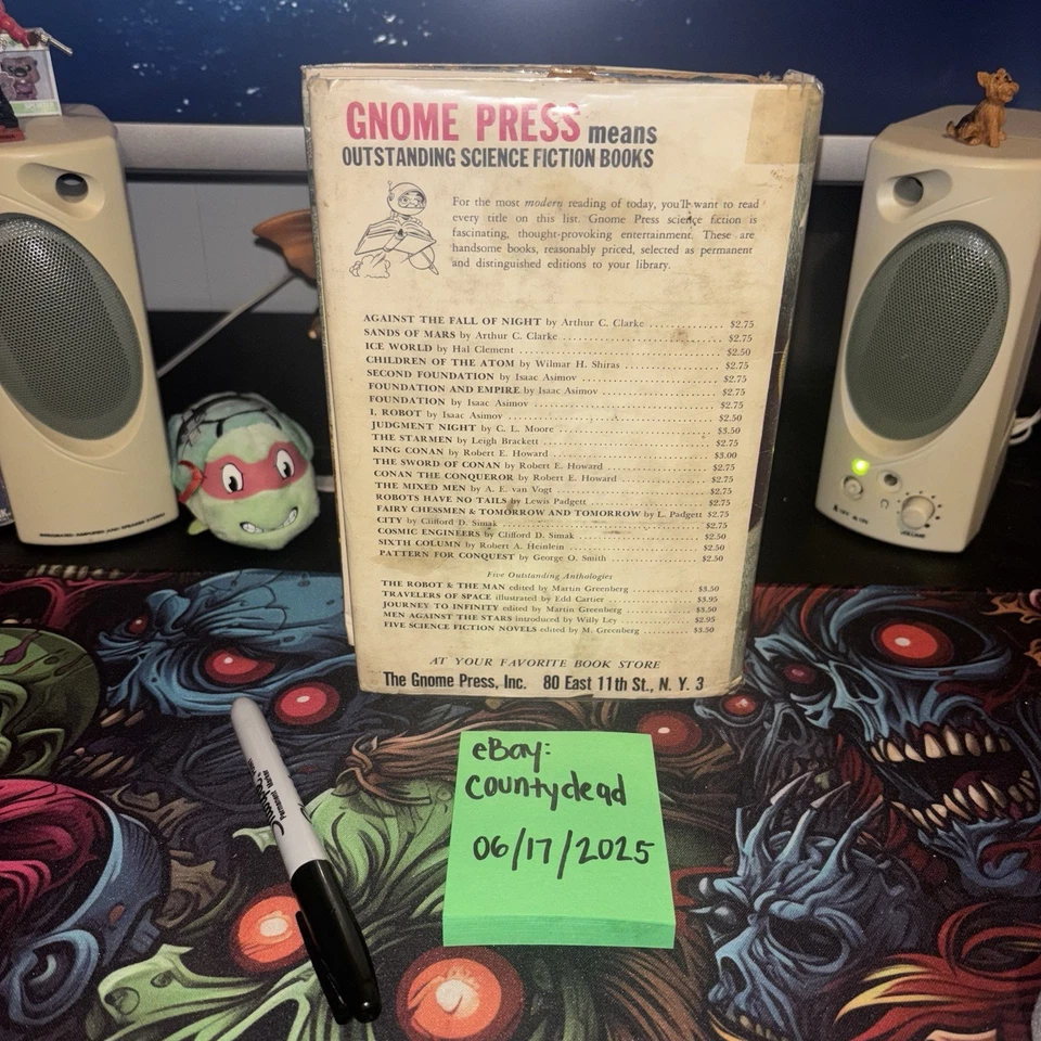 AGAINST THE FALL OF NIGHT Arthur C. Clarke Gnome Press First Edition 1953 Hc Dj - Image 3 of 4