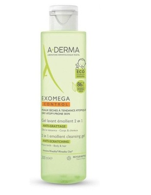 A-DERMA Exomega Control 2in1 Emollient Cleansing Gel 200ml
