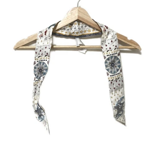 Auth DIOR/ChristianDior Mitzah Foulard multi jaune blanc