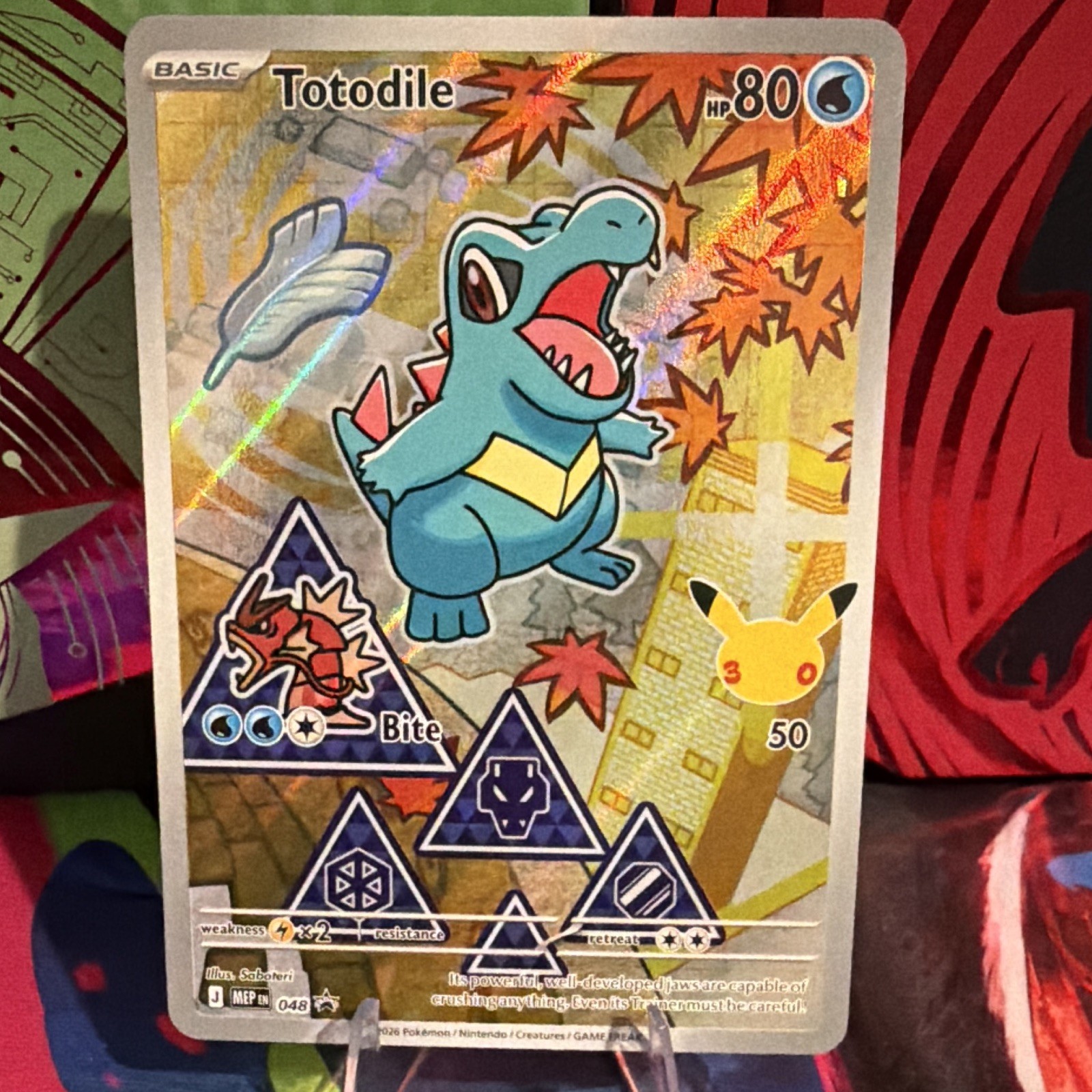 Pokemon TCG Totodile 048 Mega Evolution Promo Holo EN First Partners Series 2