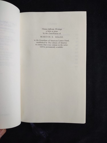 Thomas Jefferson Writings Library Of America #17 Hardcover Book Autobiography - Foto 12 di 24