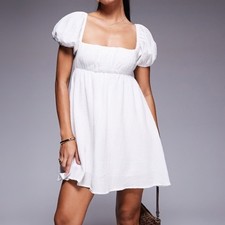 Princess Polly Womens Let's Dance Mini Dress White Cotton Padded Size 6 Lining