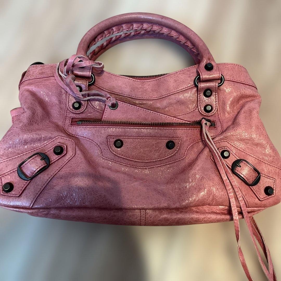 Balenciaga The First Bag Pink Leather Satchel Designer Handbag Iconic Style