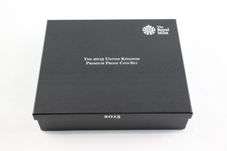 Royal Mint 2015 Premium Proof Coin Set Boxed Inc Commemorative Coins