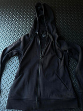 Athleta Unisex Adults S Black Full Zip Hooded Hoodie Long Sleeve Solid