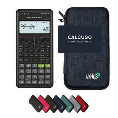 Casio fx-82ES Plus 2nd edition Taschenrechner + Schutztasche Blau