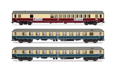 HR4349 Rivarossi DB, 3-unit pack night train ''Luna'', bar coach WGmh 854 in red-b