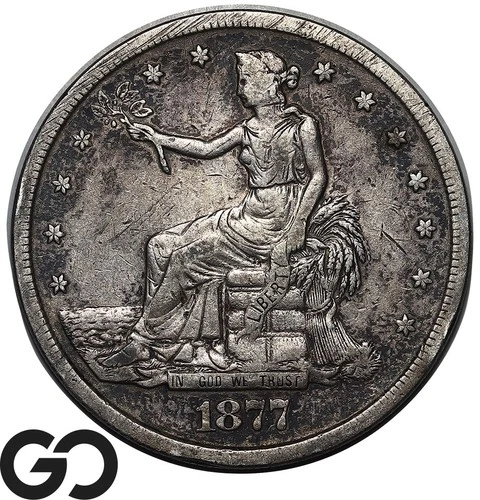 1877-S Trade Dollar, Always In High Demand Silver Dollar Series, Choice VF+