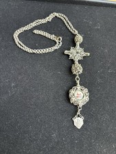 Rosenkranz 800 Silber Punze Mit Kette Um 1900