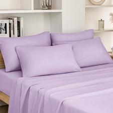 Homeideas Full Size Bed Sheets - 6 Piece Set Lavender - Extra Soft Brushed