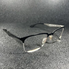 NEW Ray Ban Eyeglasses RB6344 2861 Glossy Black Chrome Metal Full Rim 54-17-140