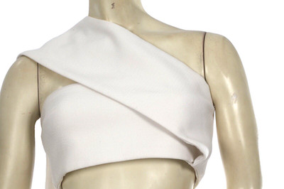 Solace London Clyde Top White One Shoulder Unique Design Cropped Top Size 6