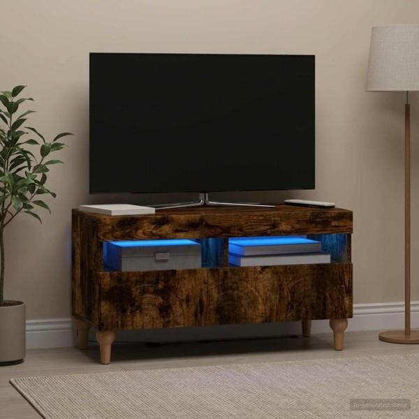 Led-Tv-Schrank Alkmaar 81 X 35 X 43 Cm Raucheiche Holzwerkstoff-image