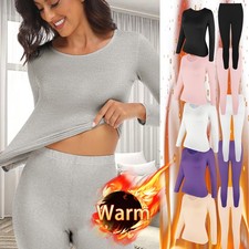 Women Ultra-Soft Top  Bottom 2PC Set Thermal Long Johns Underwear Girls