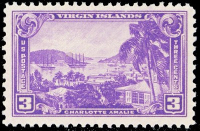 St. Thomas Virgin Islands One PACK OF TEN 3 Cent Postage Stamps