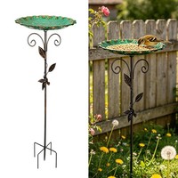 VogelträNke Gartenstecker Metall Blume Vintage Frostsicher Winterfest