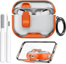 For Airpods Pro 3 Case 2025 with Phone Stand  Cleaner Kit, Cute Soft Silicone