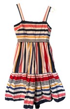 Candy Stripe Nautical Sundress w/ pockets Vince Camuto Size 8 Sailor Vibe 