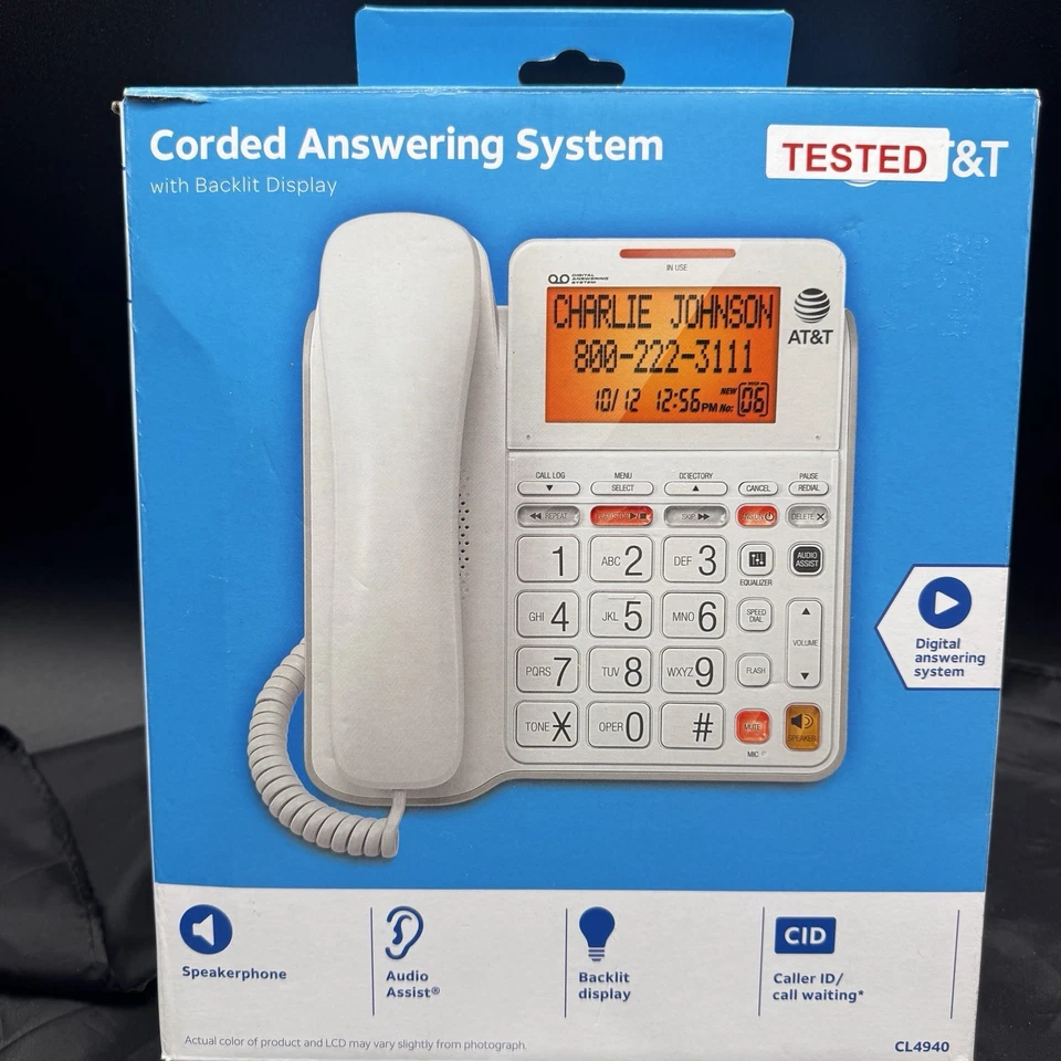 NEW AT&T CL4940 Single Line Corded phone for Seniors with Answering Machine - Image 4 of 4